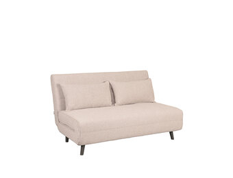 LABEL51 Slaapbank Double - Naturel - Boucle - Double | Zwarte Poot