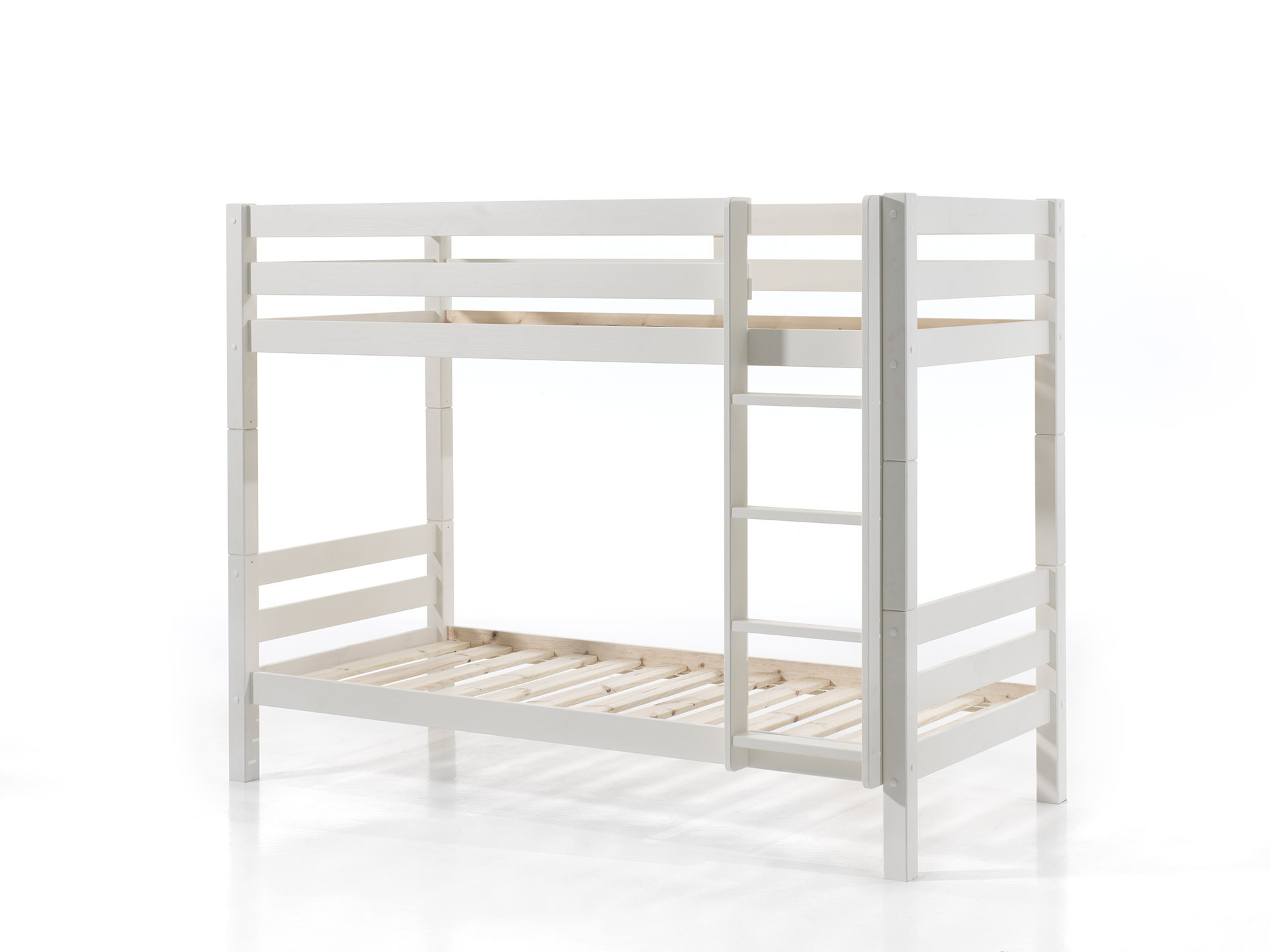 LUCEVI - Pino Stapelbed H160CM + Ladder + Rolbed - Wit - 90x200 cm