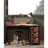 LUCEVI - Alex bed + Nachtkastje + Rolbed + Bureau + 3 Deurs Kleerkast + Boekenkast + Commode 3 laden - Bruin - 90x200 cm