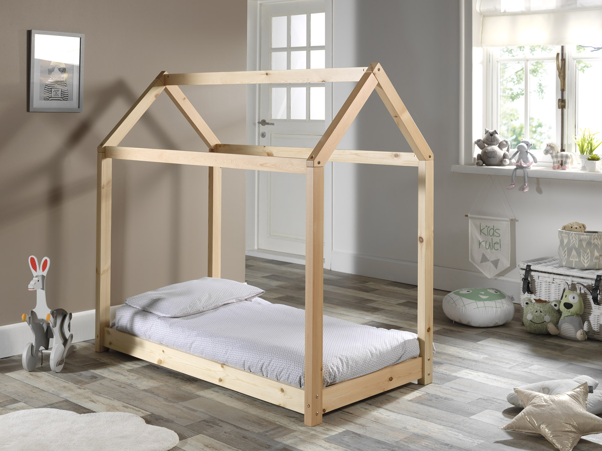 LUCEVI - Cabane Peuter Bed - 146x78x132cm - Beige
