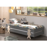 LUCEVI - Modulo Smiley Stapelbare bedden - 3 stuks - Grijs - 90x200 cm