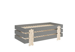 LUCEVI - Modulo Puzzle Stapelbare bedden - 3 stuks - Grijs - 90x200 cm