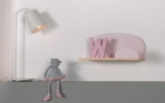 LUCEVI - Kiddy bed + Nachtkastje + Hangplankjes - Roze - 90x200 cm