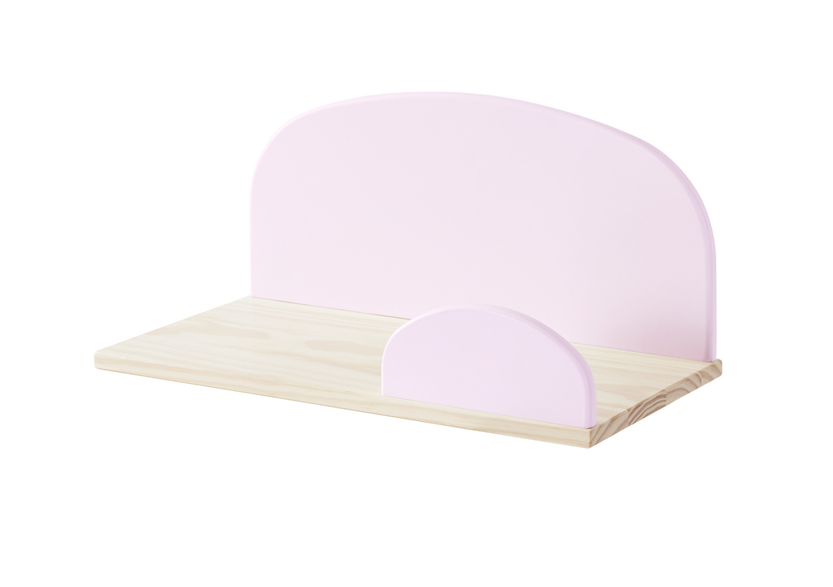 LUCEVI - Kiddy bed + Nachtkastje + Hangplankjes - Roze - 90x200 cm