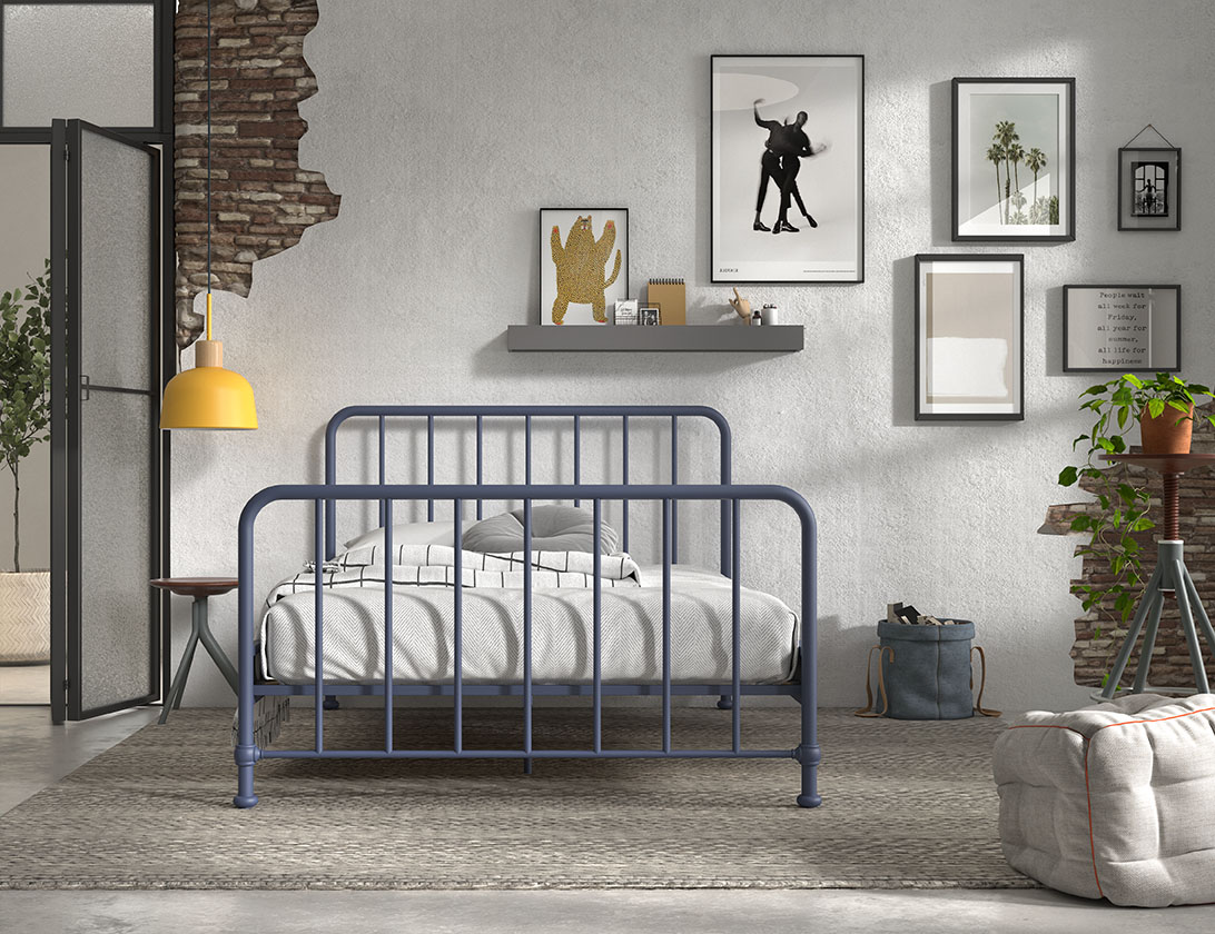 LUCEVI - Bronxx Bed 140x200cm - Blue Denim