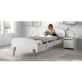 LUCEVI - Kiddy bed + Nachtkastje + Uitvalbeveiliging - Wit - 90x200 cm
