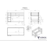 LUCEVI - Pino Stapelbed H140CM + 2 Lades + Ladder - Wit - 90x200 cm