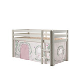 LUCEVI - Pino Halfhoogslaper + Ladder + Birdy Gordijntjes - Wit - 90x200 cm