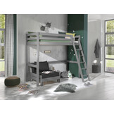 LUCEVI - Pino Mezzanine bed + Ladder + Slaapfauteuil - Grijs - 90x200 cm