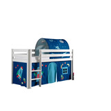 LUCEVI - Pino Halfhoogslaper + Ladder + Astro Gordijntjes + Astro Tunnel - Wit - 90x200 cm