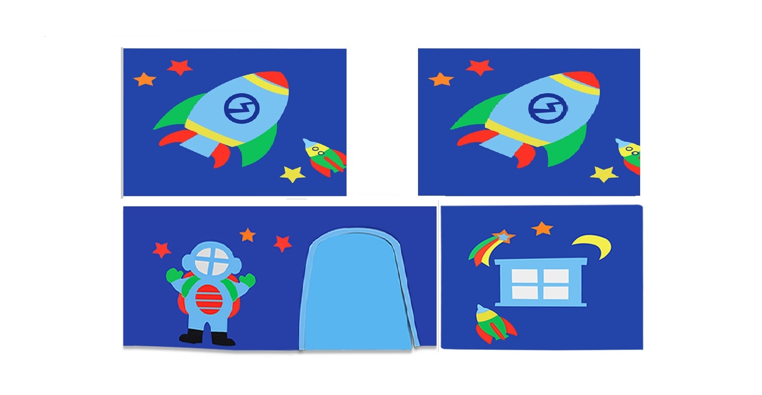 LUCEVI - Pino Halfhoogslaper + Ladder + Astro Gordijntjes + Astro Tunnel - Wit - 90x200 cm