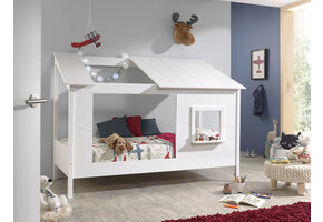 LUCEVI - Housebed 26 Huisbed + Lattenbodem - Wit - 90x200 cm