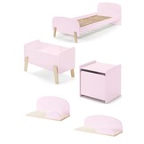 LUCEVI - Kiddy bed + Nachtkastje + Hangplankjes + Speelkoffer - Roze - 90x200 cm