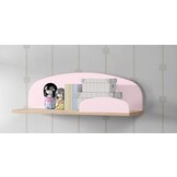 LUCEVI - Kiddy bed + Nachtkastje + Hangplankjes + Speelkoffer - Roze - 90x200 cm