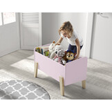 LUCEVI - Kiddy bed + Nachtkastje + Hangplankjes + Speelkoffer - Roze - 90x200 cm