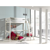 LUCEVI - Pino Mezzanine bed + boekenkast + Slaapfauteuil - Wit - 90x200 cm