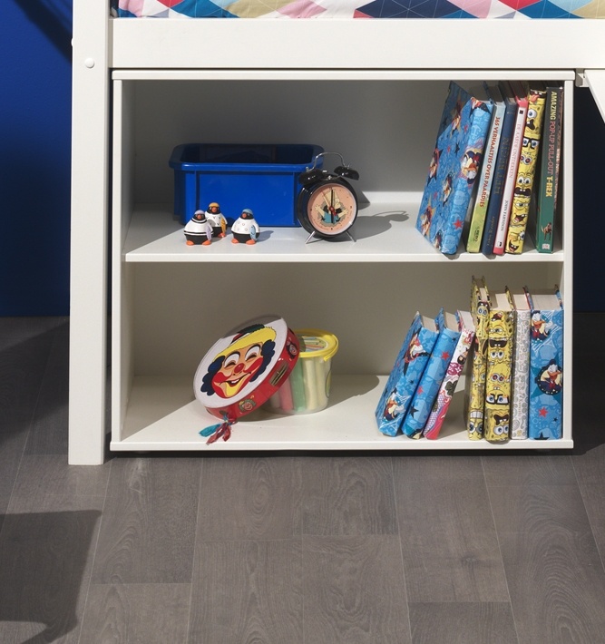 LUCEVI - Pino Mezzanine bed + boekenkast + Slaapfauteuil - Wit - 90x200 cm
