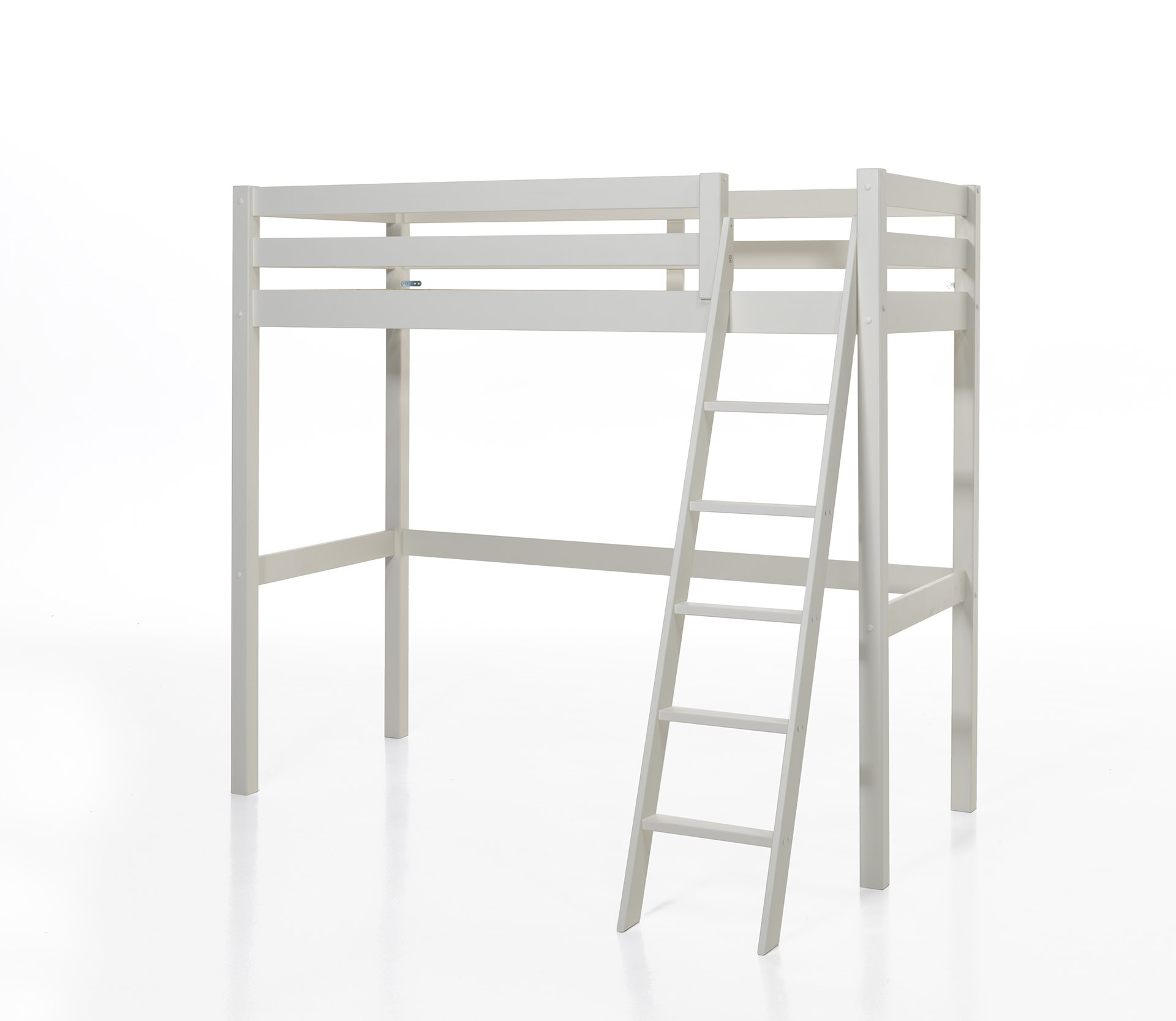 LUCEVI - Pino Mezzanine bed + boekenkast + Slaapfauteuil - Wit - 90x200 cm