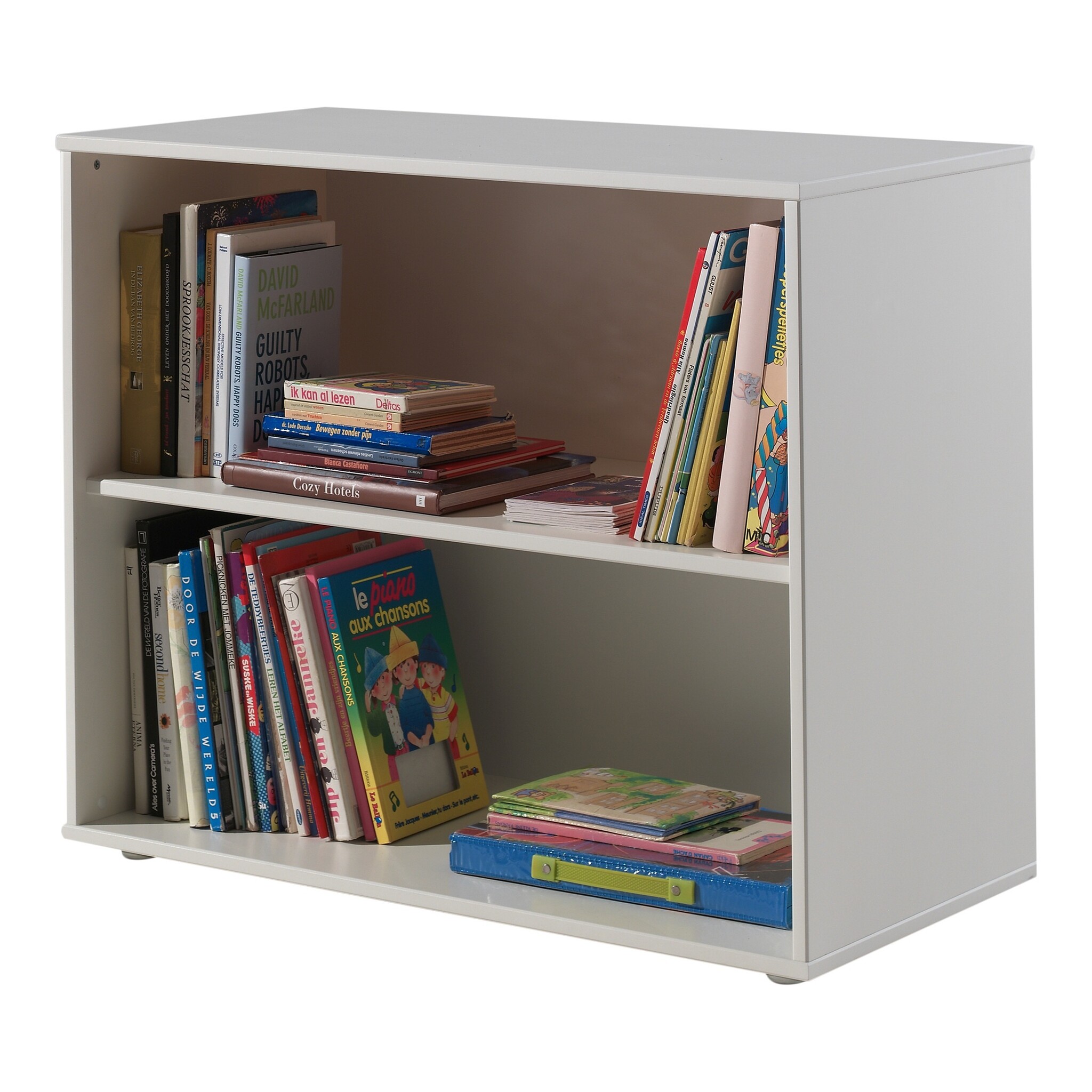 LUCEVI - Pino Mezzanine bed + boekenkast + Slaapfauteuil - Wit - 90x200 cm