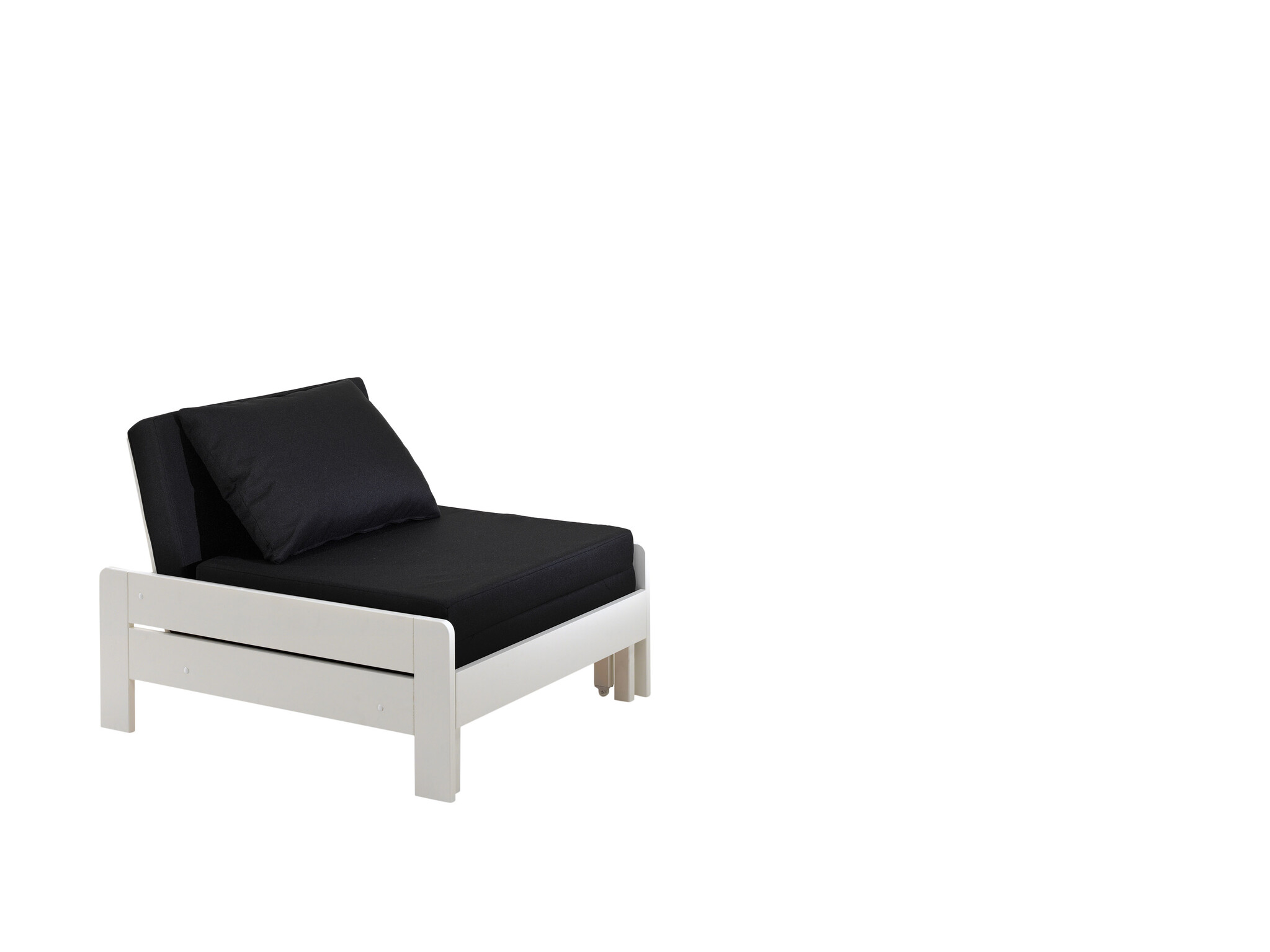 LUCEVI - Pino Mezzanine bed + boekenkast + Slaapfauteuil - Wit - 90x200 cm