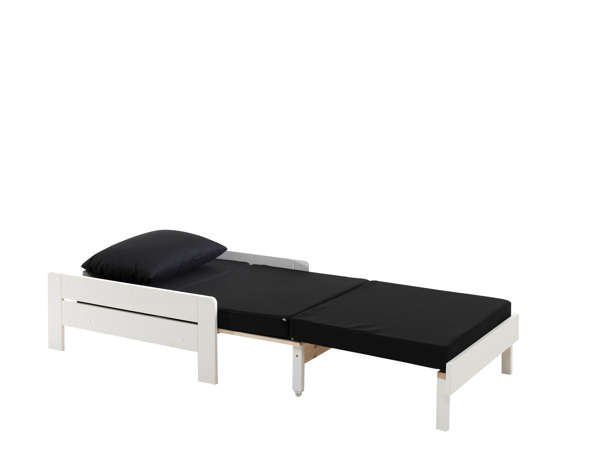 LUCEVI - Pino Mezzanine bed + boekenkast + Slaapfauteuil - Wit - 90x200 cm