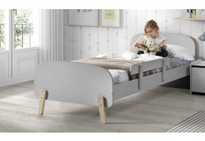 LUCEVI - Kiddy bed + Uitvalbeveiliging - Cool Grey - 90x200 cm