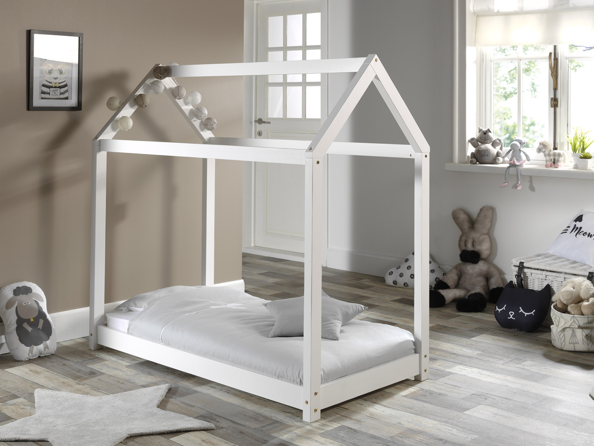 LUCEVI - Cabane Peuter Bed - 146x78x132cm - wit