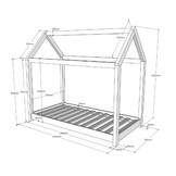 LUCEVI - Cabane Peuter Bed - 146x78x132cm - wit