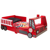 LUCEVI - Carbeds Peuter Fire Truck bed + Matras - Rood - 70x140 cm