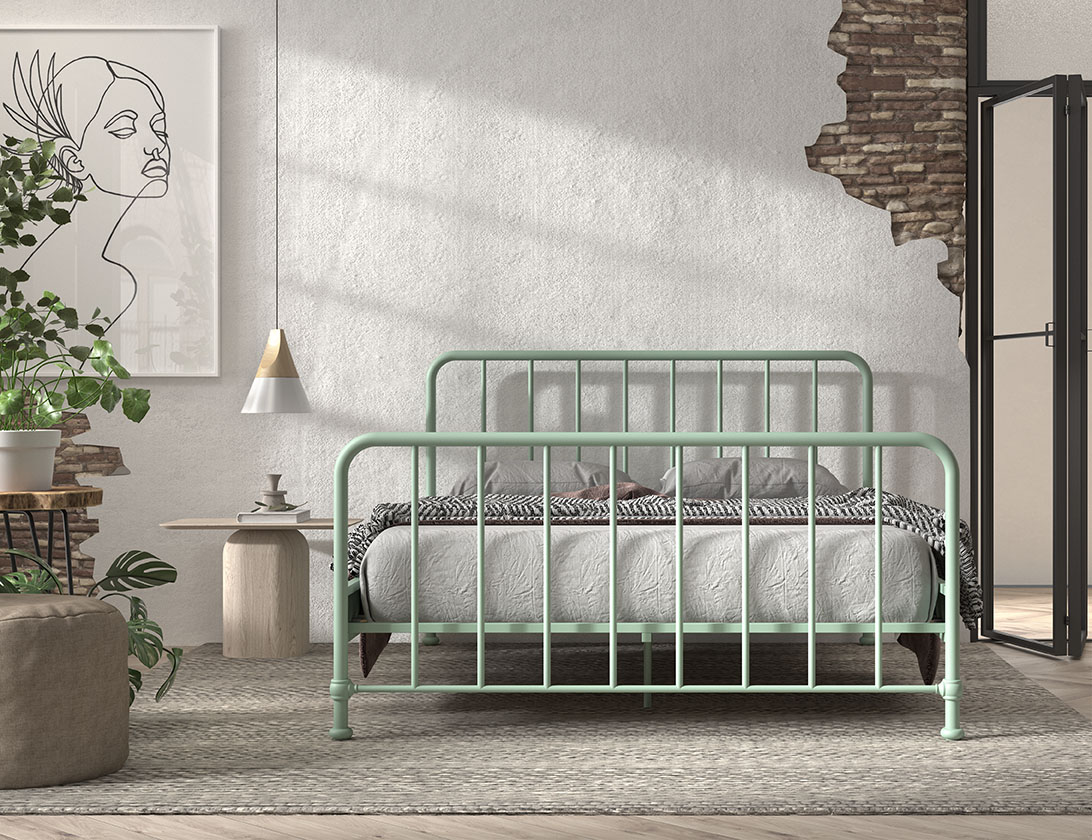 LUCEVI - Bronxx Bed 160x200cm - Olive Green