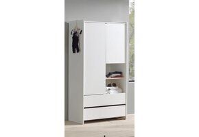 LUCEVI - Kiddy 2 Deurs Kleerkast 180x90x55cm - Wit