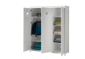 LUCEVI - Amori 3 Deurs Kleerkast - 150x190x57cm - Wit
