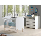 LUCEVI - Kiddy Babybed 60x120 cm + Commode 3 Laden - Wit