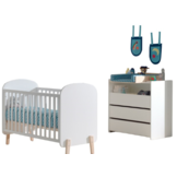 LUCEVI - Kiddy Babybed 60x120 cm + Commode 3 Laden - Wit