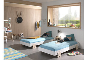 LUCEVI - Modulo Puzzle Stapelbare bedden - 2 stuks - Wit - 90x200 cm