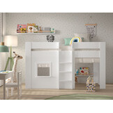 LUCEVI - Reno halfhoogslaper + Noah set gordijntjes - Wit - 90x200 cm