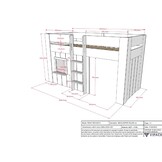 LUCEVI - Reno halfhoogslaper + Noah set gordijntjes - Wit - 90x200 cm