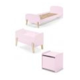 LUCEVI - Kiddy bed + Nachtkastje + Speelkoffer - Roze - 90x200 cm