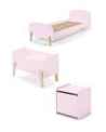LUCEVI - Kiddy bed + Nachtkastje + Speelkoffer - Roze - 90x200 cm