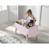 LUCEVI - Kiddy bed + Nachtkastje + Speelkoffer - Roze - 90x200 cm