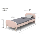 LUCEVI - Kiddy bed + Nachtkastje + Speelkoffer - Roze - 90x200 cm