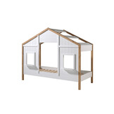 LUCEVI - Babs 90 Huisbed 90x200cm - Wit/ Bruin