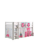 LUCEVI - Pino Halfhoogslaper + Ladder + Princess Gordijntjes + 3 Zakjes - Wit - 90x200 cm