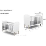 LUCEVI - Kiddy Babybed 60x120 cm + Commode 3 Laden + 2 Deurs Kleerkast - Wit