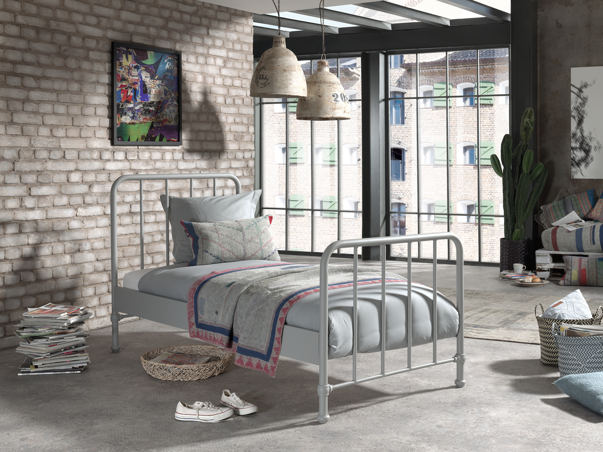 LUCEVI - Bronxx Bed 90x200cm - Rainy Grey