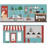 LUCEVI - Pino Halfhoogslaper H115CM + Ladder + Pet Shop Gordijntjes - Grijs - 90x200 cm