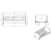 LUCEVI - Kiddy Toddler bed + Lade - Wit - 70x140 cm