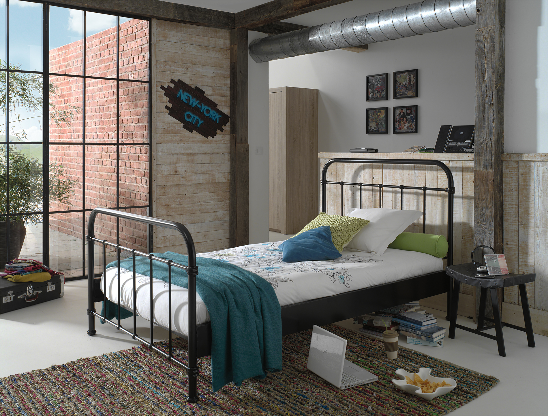 LUCEVI - New York Bed 120x200cm - Zwart