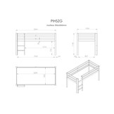 LUCEVI - Pino Halfhoogslaper met Ladder 90x200cm - Wit - H115CM