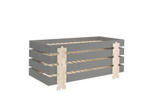 LUCEVI - Modulo Puzzle Stapelbare bedden - 4 stuks - Grijs - 90x200 cm